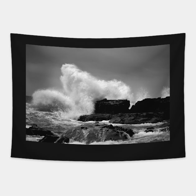 Waves Crashing Photograph Tapestry by Eliza-Grace