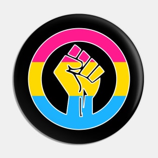 Black Lives Matter Fist Circled LGBTQ Flag Pansexual Pin