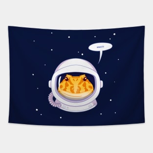 Albino Pacman Frog, Space Theme! Astronaut Pacman Frog Tapestry