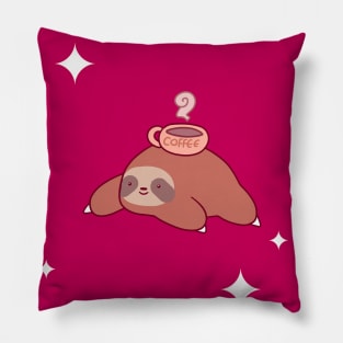 "Thinking of You" Coffee Sloth Pillow