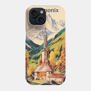 Chamonix, Mont Blan, Ski Poster Phone Case