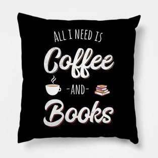 Coffee and Books | Bookworm Bibliophile Gift Idea Pillow