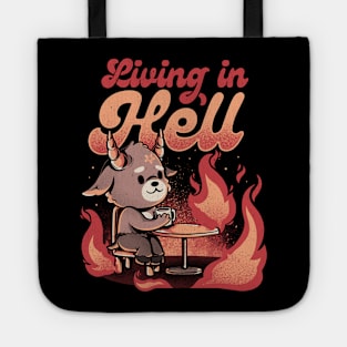 Living In Hell - Creepy Cute Evil Baphomet Gift Tote