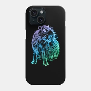 Purple, blue, and green ombre glowing capybara Phone Case