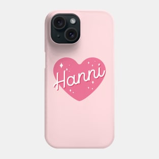 Newjeans new jeans Hanni name typography pink heart tokki bunny | Morcaworks Phone Case