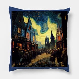 Starry Night in Diagon Alley Pillow