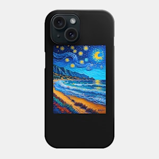 Malibu beach in starry night Phone Case