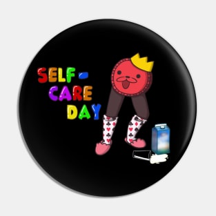 K. Round Self Care Day Pin
