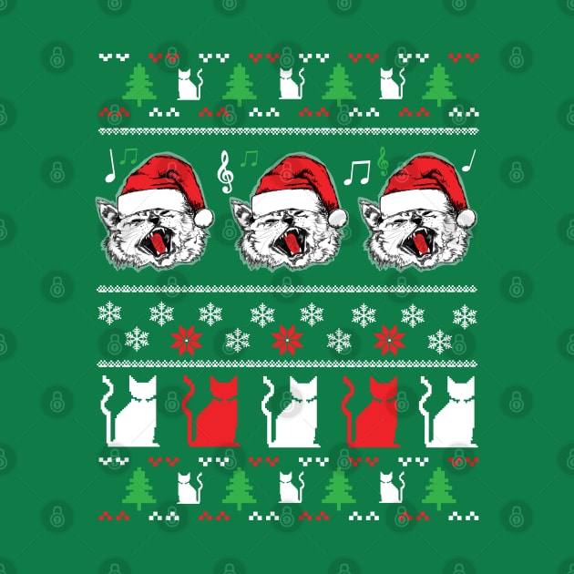 Funny Christmas Sweater Cats for Cat Owners by HungryDinoDesign