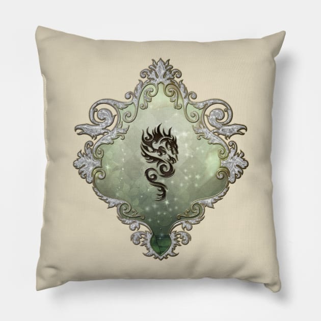 Wonderful tribal dragon Pillow by Nicky2342