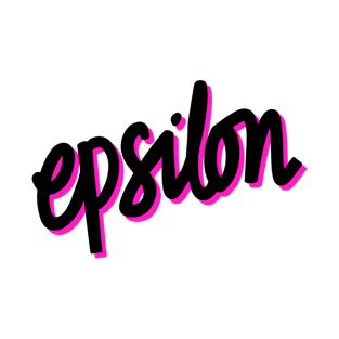 Greek Alphabet: epsilon (black-pink) T-Shirt