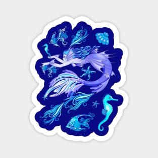 Mystic Mermaid Fairy Purple Creature Magnet