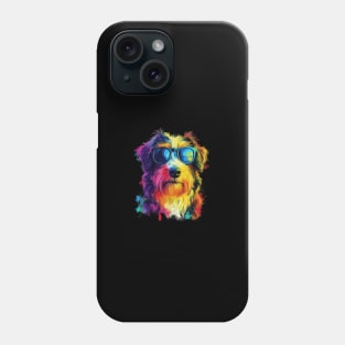 Colourful Cool Golden Doodle Dog with Sunglasses Phone Case