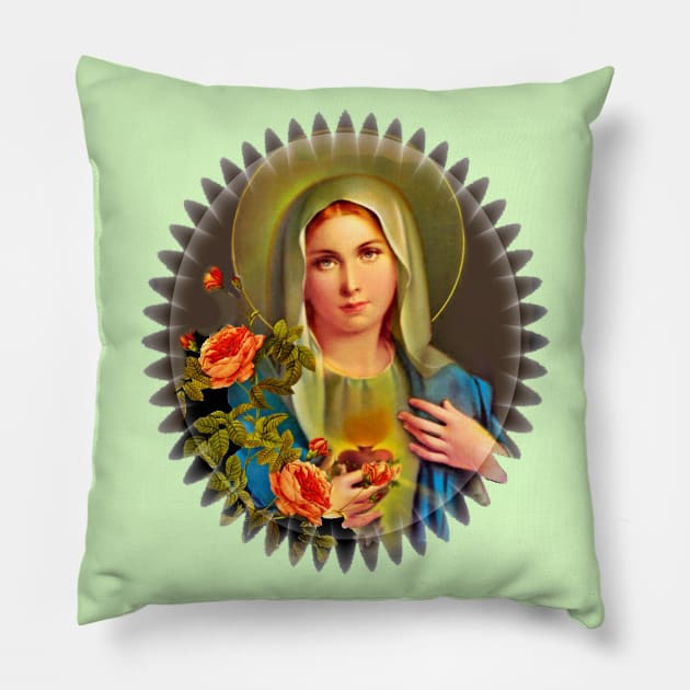 Virgin Mary Pillow by doniainart