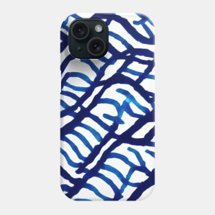 Background blue wavy strokes Phone Case