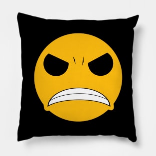 Cross Emoji Face - Angry Face Pillow