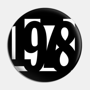 1978 Funky Overlapping Reverse Numbers for Dark Backgrounds Pin