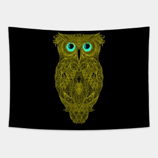 Best T-shirt is great for owl fans, Yellow Mandala Owl art Tapestry