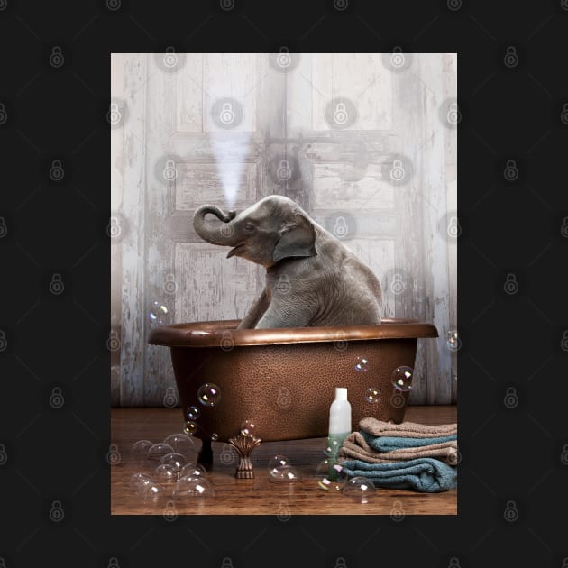 Elephant in a Bathtub by DomoINK