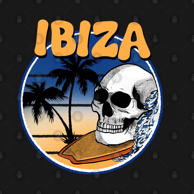 Ibiza Summer Surf Skull by DRIPCRIME Y2K