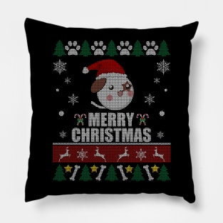 Anime Dog Ugly Christmas Sweater Pillow