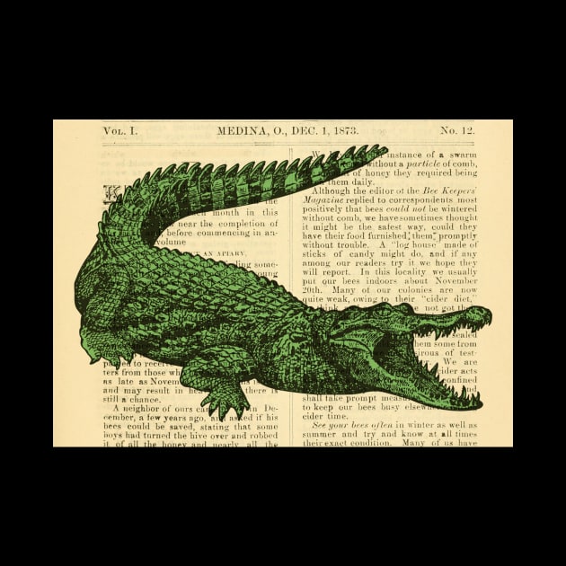 Vintage Pen and Ink Crocodile Illustration by Persona2