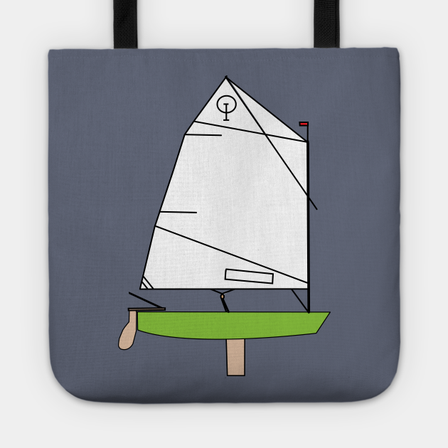 Optimist Sailing Dingy - Green - Optimist Sailing Class - Tote