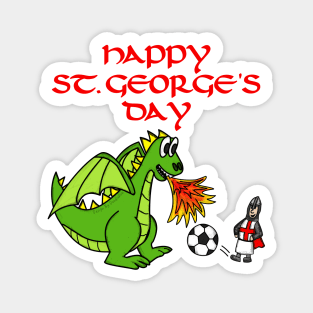 Happy St. George's Day Dragon Football Funny England Magnet