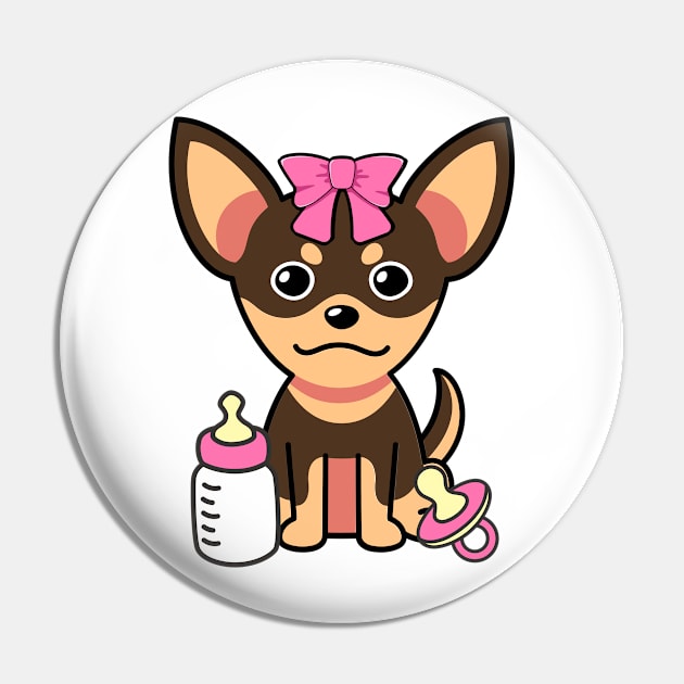 cute baby small dog wears a pink ribbon Pin by Pet Station