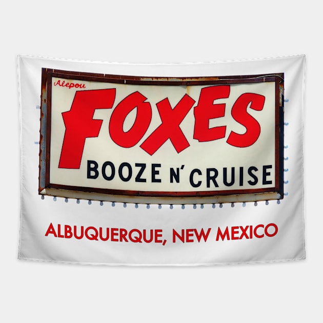 Foxes Booze N' Cruise Sign Tapestry by StormMiguel - SMF