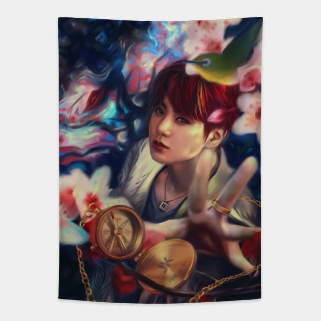 BTS JUNGKOOK Tapestry by EllenDrawings