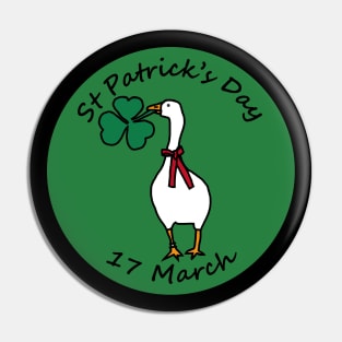 Gaming Goose with Shamrock St Patricks Day Pin