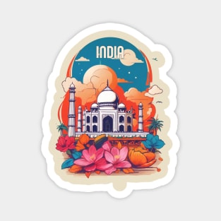 Vintage Travel India Design Magnet