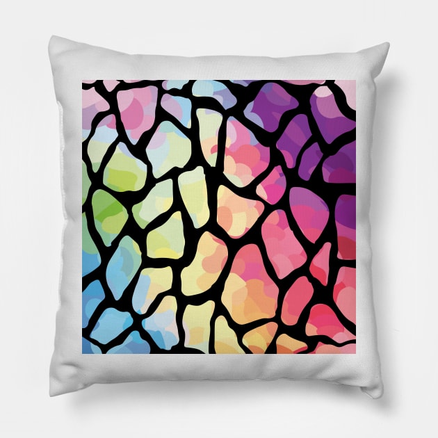 Sims Inspired Abstract Rainbow Pattern Pillow by DestructoKitty