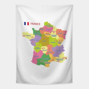 Administrative Map of France Tapestry