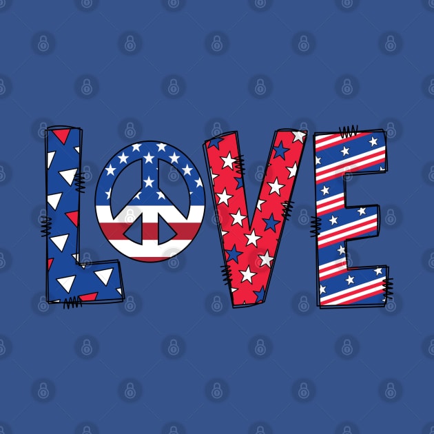 Peace and Love 4th of July cliparts  illustration by RubyCollection