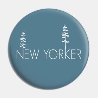 Proud New Yorker, Upstate NY Pine Trees Pin