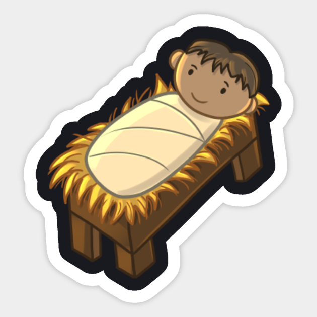 Baby Jesus Baby Jesus Sticker Teepublic Embed this art into your website child asleep clipart. baby jesus