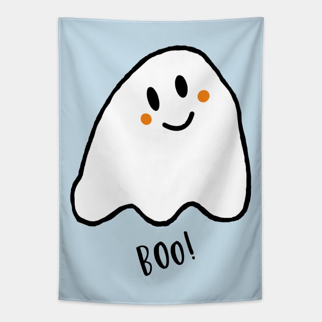 Boo! Halloween Ghost Costume Tapestry by Anke Wonder 