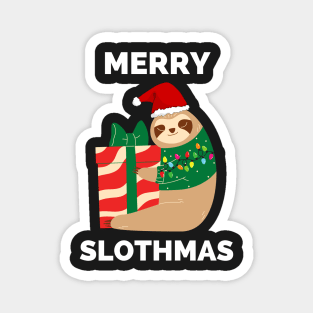 Merry Slothmas Christmas Light - Merry Slothmas Cute Sloth greeting For Holidays Magnet