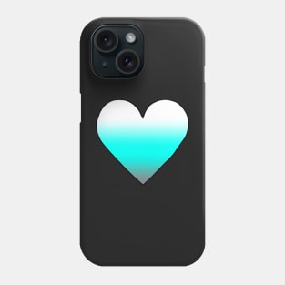 Cute Teal Gradient Heart Sticker Phone Case