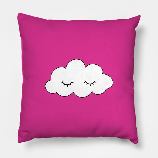 Sleepy cloud in pink Pillow by bigmomentsdesign