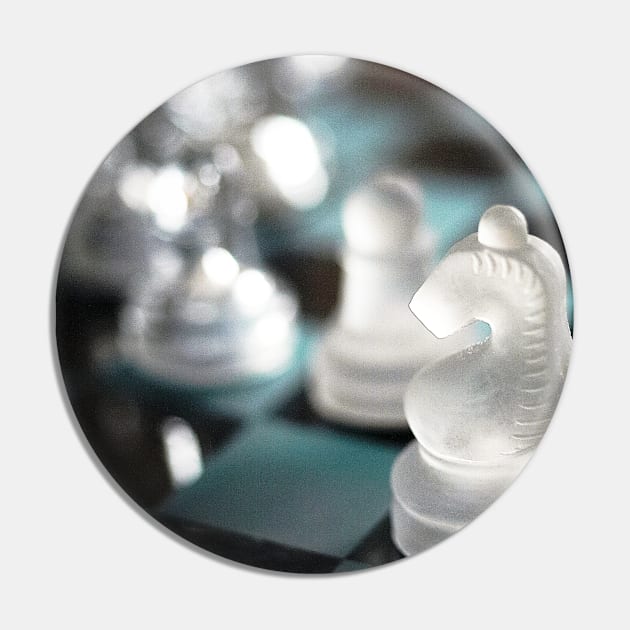 Knight's move: Glass Chess Pieces still-life Pin by richflintphoto