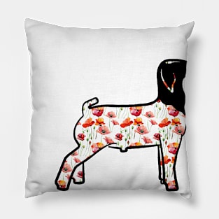 Watercolor Poppy Market Goat - NOT FOR RESALE WITHOUT PERMISSION Pillow