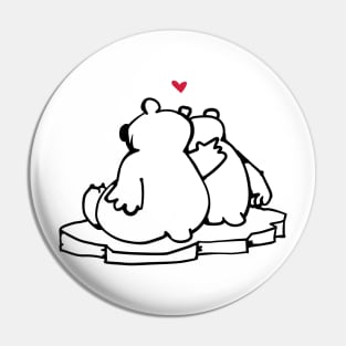 Polar Bears in Love Pin