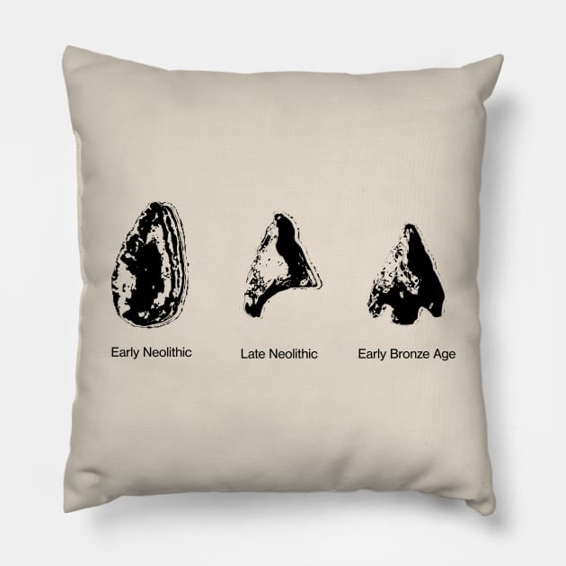 Arrowheads - Neolithic and Bronze Age Archaeology Paleontology Profession Pillow by CottonGarb