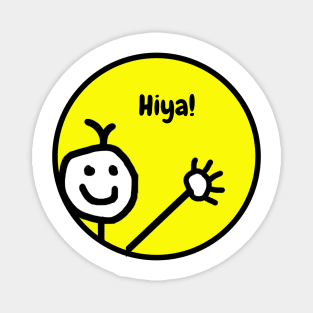 Cute Waving Funny Cartoon Smiling Face Hiya Magnet