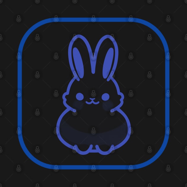 Blue Bunny Cute Minimalist Aesthetic Design by PANGANDOY