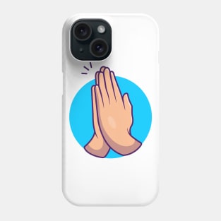 Namaste hand sign gesture cartoon Phone Case