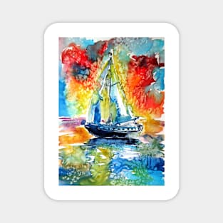 Sailboat at sunrise Magnet